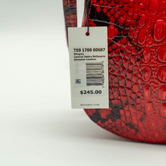 Cherry Girl Brahmin Shayna Ombre Melbourne Genuine Crock Leather Bag NWT - Picture 3 of 13